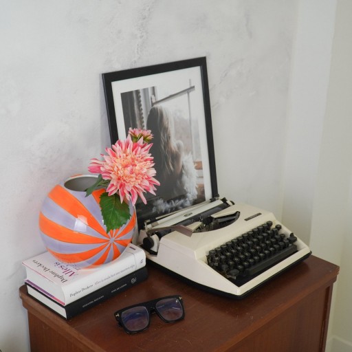 Vaas - Flower Vase Swirl - Orange/Lilac - 20x20x17cm