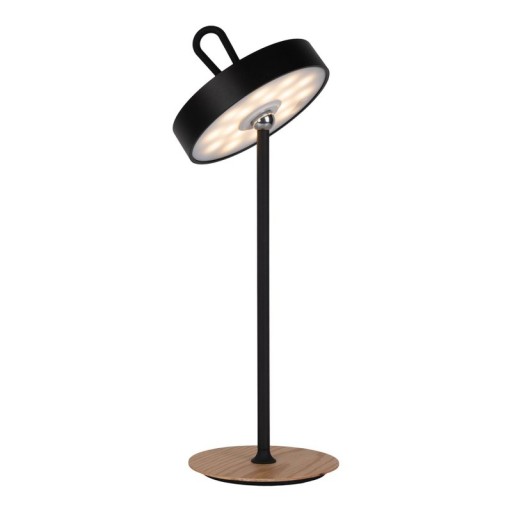 LED battery table lamp magnetic for outside and inside, made of metal and plastic in black, 36 cm high