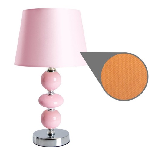 Ceramic table lamp "Araga" 36 cm high, table lamp made of metal, ceramic, with text blades, pink, with E14 socket, lighting for dining room, living room, hallway or office,