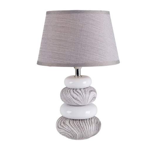 Ceramic table lamp "Stoney", modern., Ceramic table lamp in gray, with E14 socket, table lamp for dining room, living room, hallway or office, or as a bedside lamp, 31 cm high