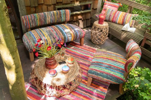 J-Line Sofa Chindi Wood/Textile Mix