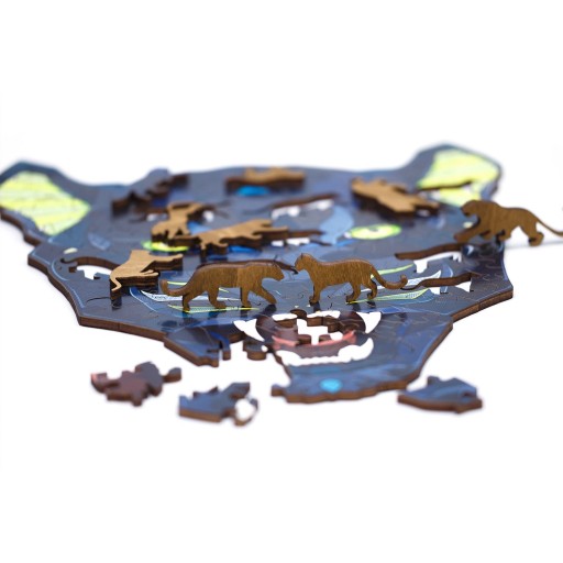 Eco Wood Art (EWA) Houten Legpuzzel Panter/ Panther Size S, 1843, 19,3x21,4x0,5cm