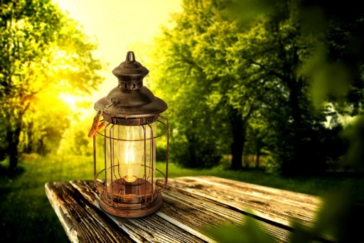 LED decorative solar light "Bruno" made of metal, glass and plastic, copper, with a firmly built-in LED, for outside