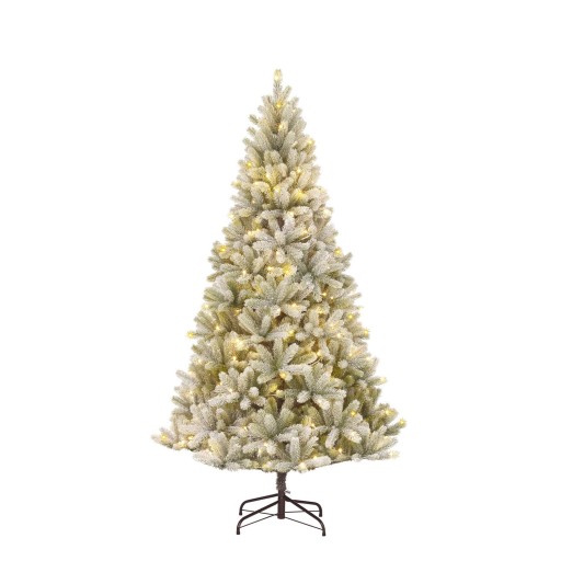 Nagoya Kunstkerstboom met Warm Witte LED Verlichting - H210 x Ø115 cm - Groen Frosted