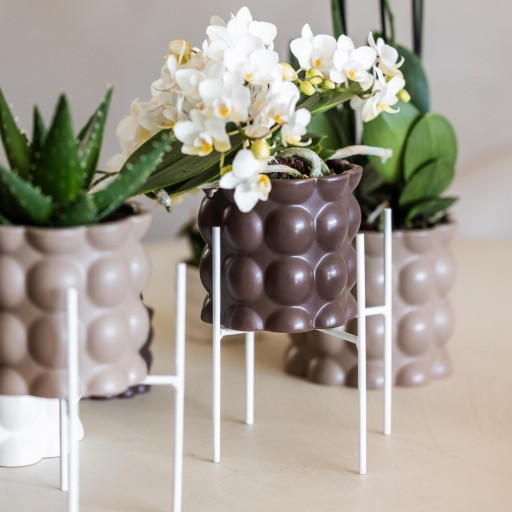 Kolibri Home | Plantenstandaard - Wit metalen planten verhoging Ø12cm