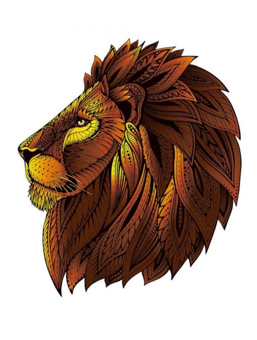 Logic Giochi Mandala Wooden Jigsaw Puzzle Lion/Lion, 24.7x28.5cm