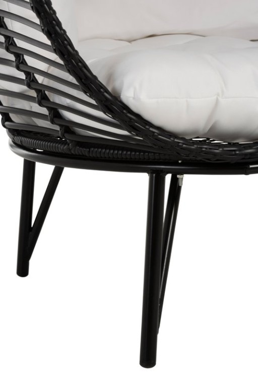 J-Line lounge chair Oval - steel - black