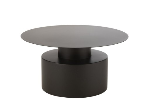 J-Line Couchtisch Rund Metall Schwarz | Kaffeetisch (80x80x41 cm)