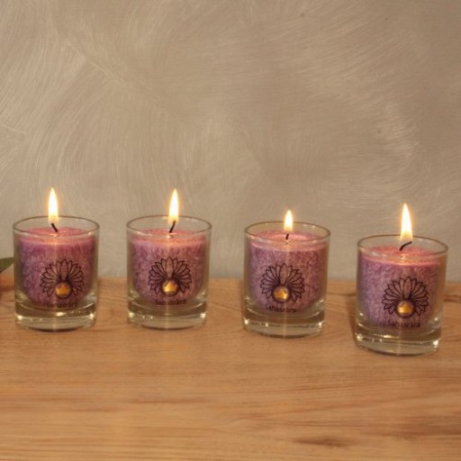 Sahasrara Chakra-kaars, 30115, ca. 6 cm, set van 4 PAARS