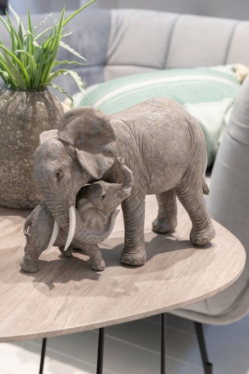 J-Line Elephant Cuddly toy decoration - statue/figures - polyresin - gray