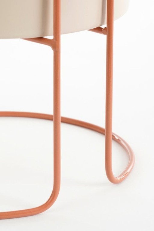 Collins flowerpot on Standard - H33 x Ø22 cm - Metal - Off -White, Peach