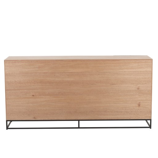 J-Line dressoir 4 Deuren Zigzag - hout/metaal - naturel/zwart