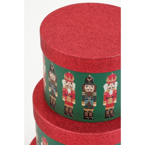 Opbergdoos Notenkraker - Set van 3 - H14 x Ø21 cm - FSC Mix - Papier - Groen