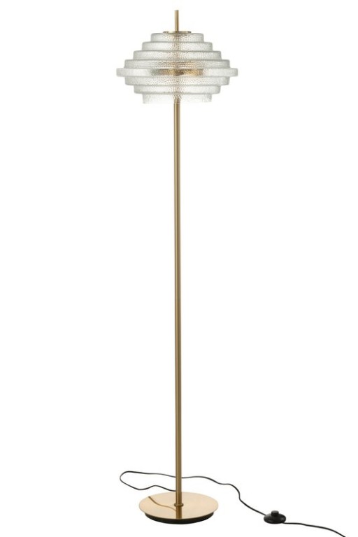 J-Line Foot Lamp LED Gold Metal/Glass Translucent