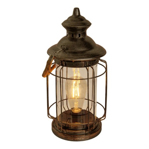 LED decorative solar light "Bruno" made of metal, glass and plastic, copper, with a firmly built-in LED, for outside