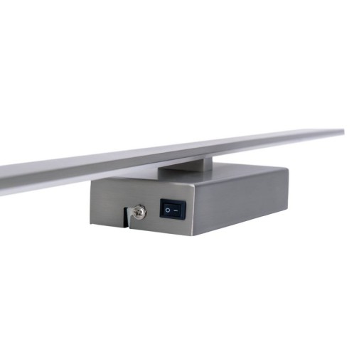 LED wall lamp "Trevor" nickel matt, wall lamp made of metal and plastic in nickel matt, with firmly built -in LEDs, wall lighting inside 62 x 10 x 4.5 cm