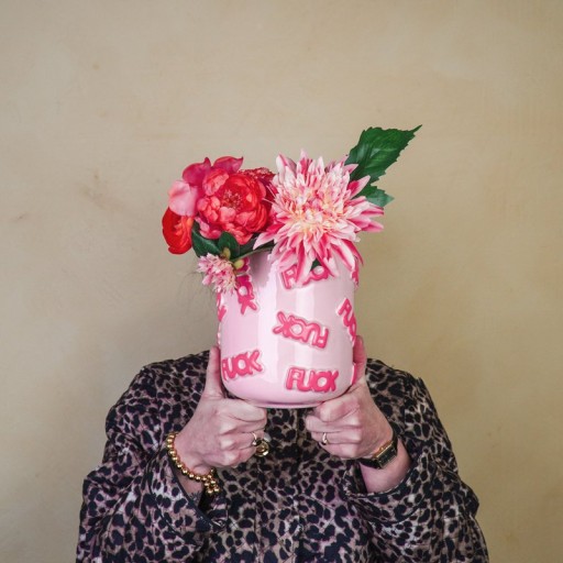 Pot - 'FUCK' - Ceramics - Pink - 17,5x17,5x17,5cm