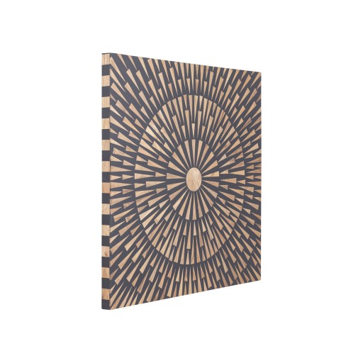 Jordie Brown Wooden Rect Wall Panel Round Pattern