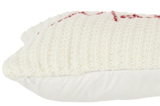 J-Line cushion Maison - polyester/acrylic - red/white