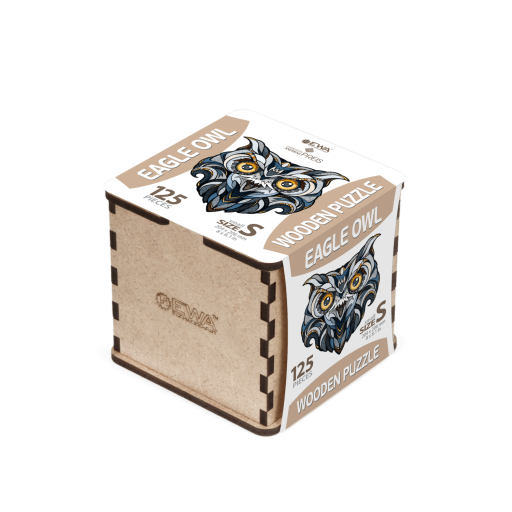 Eco Wood Art (EWA) Houten Legpuzzel Eagle-Owl, Size S, 3540, 20,4x20,6x0,4cm