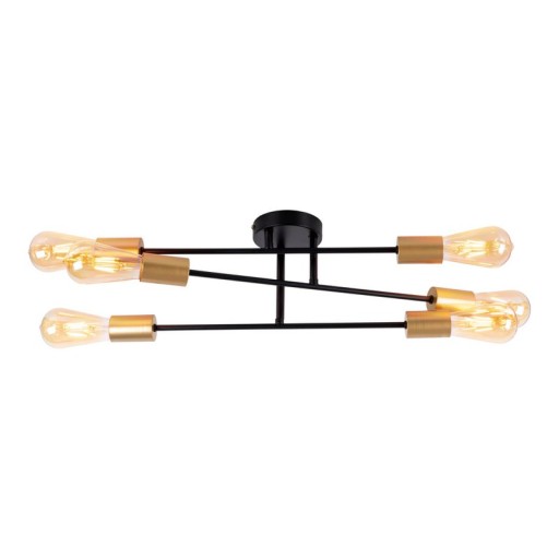 Ceiling light "Modo" 6-flame made of metal in black, versions gold, E27 socket, ceiling lamp for living room, dining room, kitchen, hallway, hallway or office with a Øvon 54.5 cm