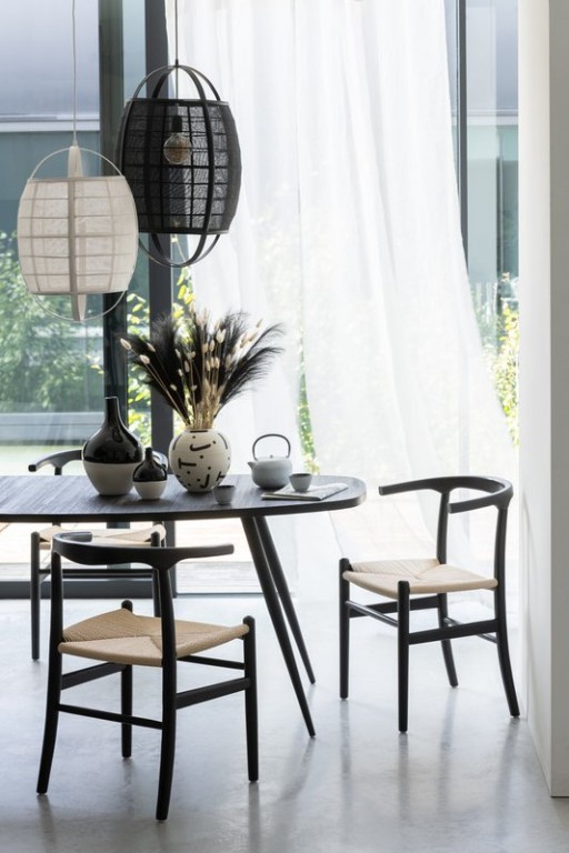 J-Line Chair Tone Beech Wood/Rope Black