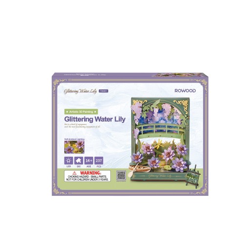 Robotime, 3D Houten Puzzel, Glittering Water Lily, TH001, 16,5x8X21,5 cm
