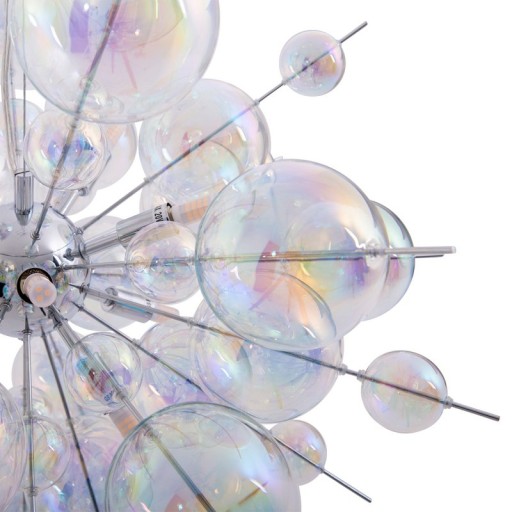 Pendant lamp "explosion" made of metal and iris glass, G9 frames, hanging lamp for dining room, living room, hall or office, Øca. 65 cm