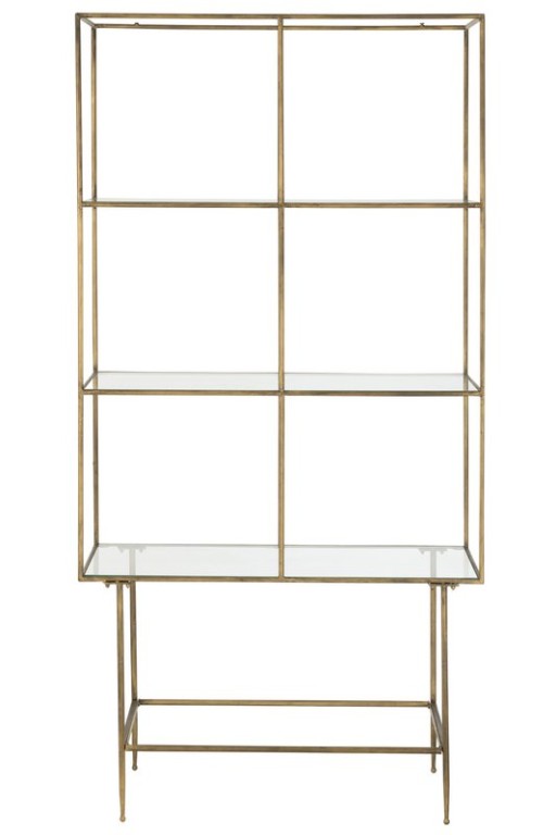J -Line Rek 3 shelves - Metal/Glass - Gold