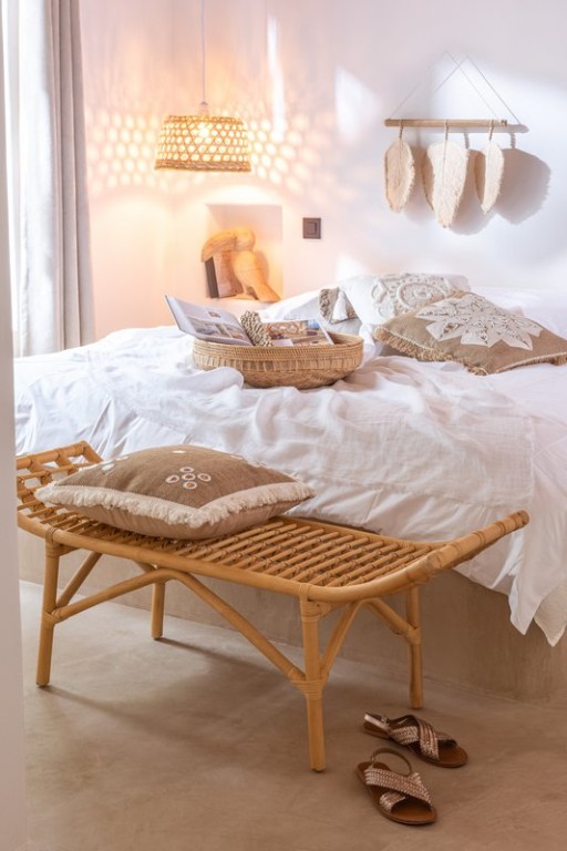 J-Line cushion Flower Abstract - jute - natural/beige