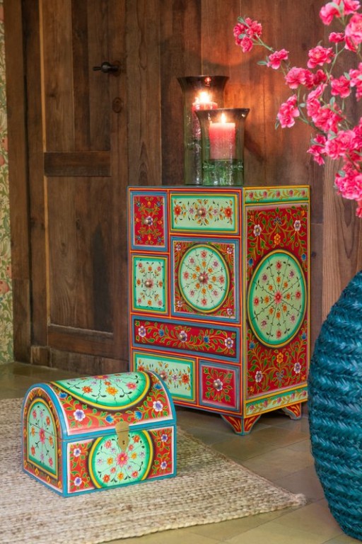 J-Line Cabinet 7 drawers Mumbai Mango Wood Mix