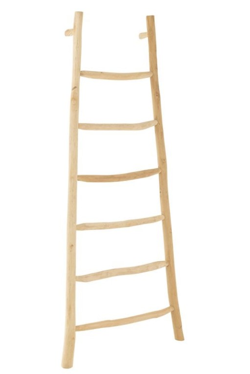 J-Line Ladder 6 Steps Teak Wood Natural