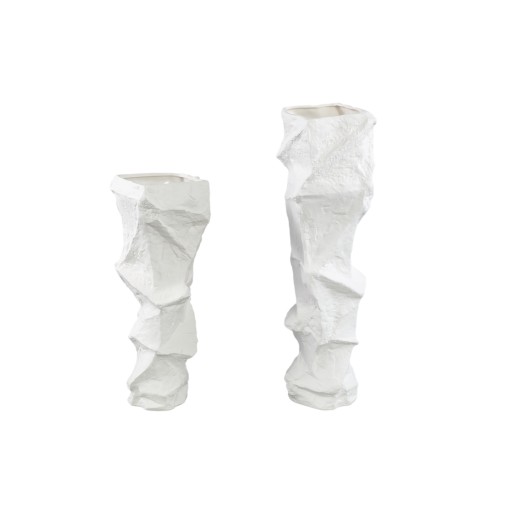 Kellie White Ceramic Organic Shaped Vase Low