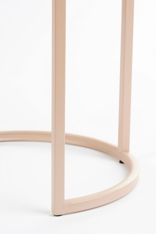 Lara side table - Set of 2 - H51 x Ø40 cm - Metal - Light pink
