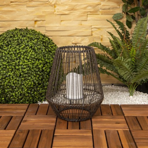 LED solar lamp "Plasto" Ø 26 cm outdoors made of brown metal and plastic