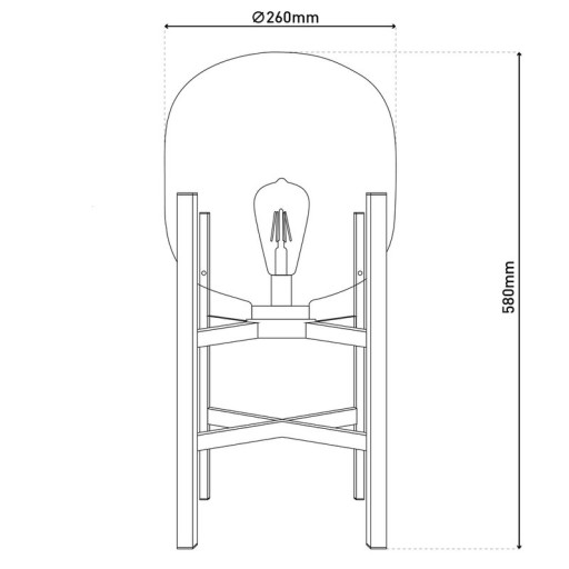 LED socket light "Lora" height 58 cm, made of metal and glass, made of black metal and clear glass, for inside and outside