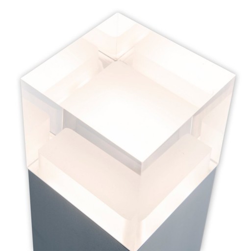 LED outer socket light "Leah" made of metal and plastic in steel-blank, integrated LED, path lights