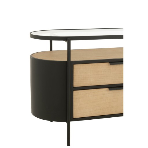 J-Line Kast Ivy Ijzer Naturel/Zwart