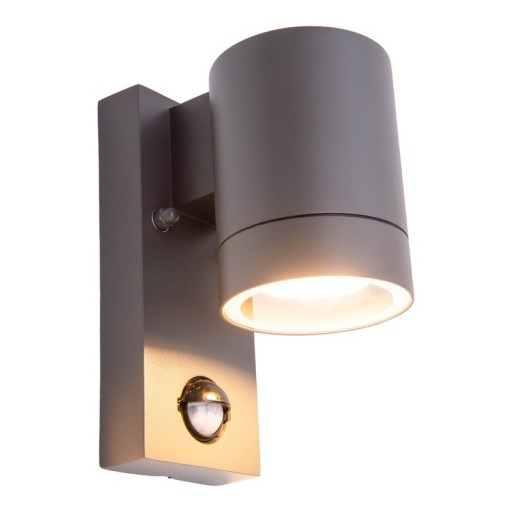 Outside wall lamp "Romb" with motion detector, anthracite -colored aluminum, timer, changeable lamp, 7 x 12.5 x 16.4 cm