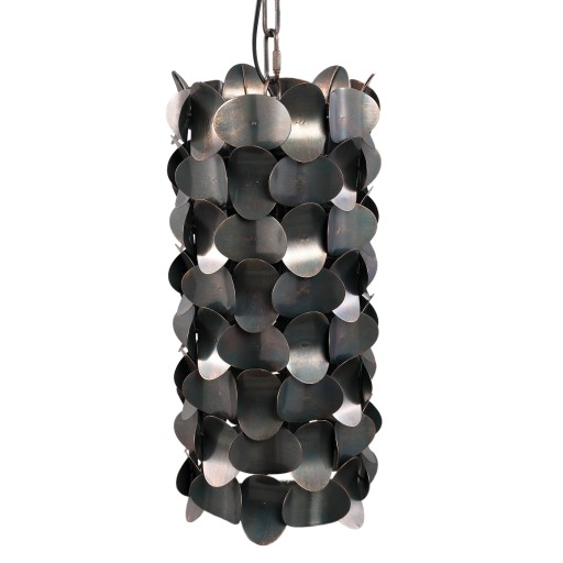 Jaye Black Iron Hanging Lamp Circle Pattern Small