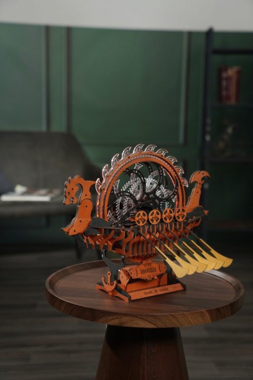 DIY Houten Puzzel Dragon Viking Ship, Robotime, Mechanical Model, LK802, 36,7x46x46.5cm