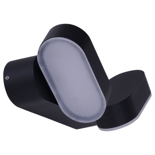 LED outer wall lamp "Motus" made of metal and plastic in black, with integrated LED