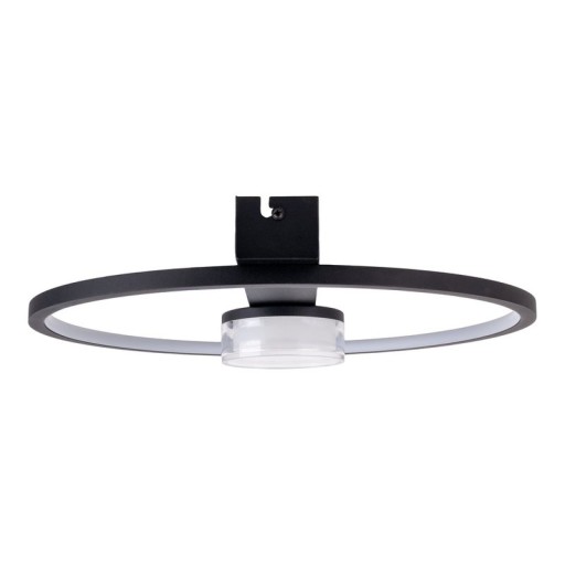 LED ceiling light "Cimo" made of black metal and plastic, 40 cm long, dimmable by wall switch