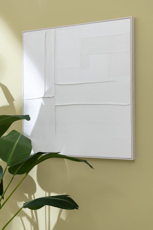 J-Line Painting Log Canvas/Pine Wood White