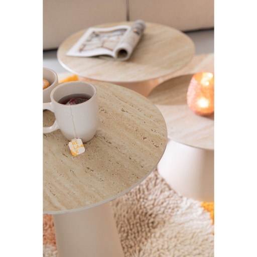 J-Line Bijzettafel Column Kegel Ijzer Ecru/Beige