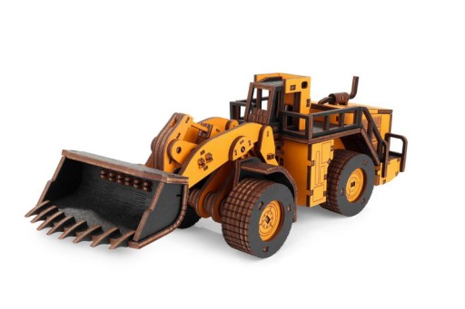 Eco Wood Art 3D Mechanical puzzle, Loader, 3984, Orange, 32.1x11.6x10.3cm