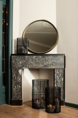 Limera Brass Alu Round Mirror Irregular Border S