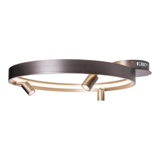 LED Deckenleuchte "TRISTAN", moderne Deckenlampe aus Metall und Kunststoff in Stahl-blank, die LEDs sind fest verbaut. Mit ca. 58 cm Ødie ideale Beleuchtung für Wohnzimmer, Esszimmer oder Küche.