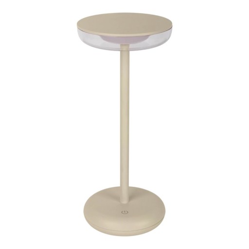 Cordless tablet light "Pasi" for outside and inside, made of metal and plastic in beige, dimmable, with touch and memory function, approx. 26 cm high