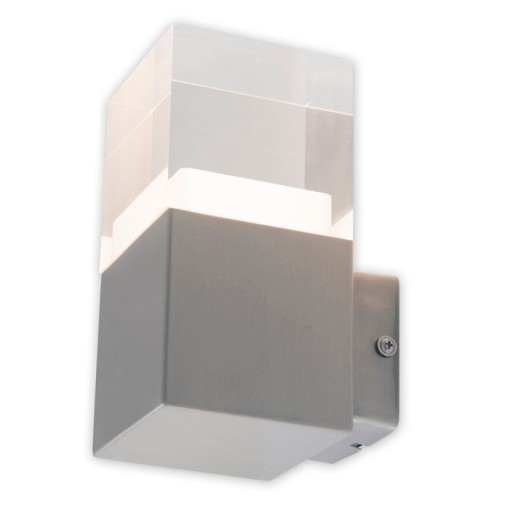LED external wall lamp "Leah" made of metal and plastic in steel-blank, integrated LED